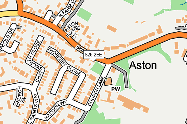 S26 2EE map - OS OpenMap – Local (Ordnance Survey)