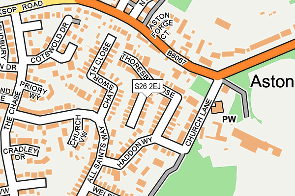 S26 2EJ map - OS OpenMap – Local (Ordnance Survey)