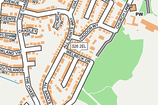 S26 2EL map - OS OpenMap – Local (Ordnance Survey)