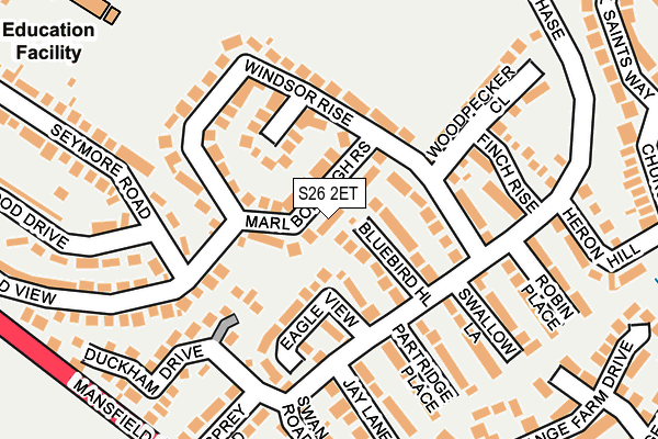 S26 2ET map - OS OpenMap – Local (Ordnance Survey)