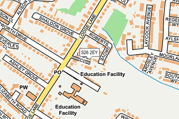 S26 2EY map - OS OpenMap – Local (Ordnance Survey)