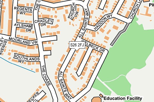 S26 2FJ map - OS OpenMap – Local (Ordnance Survey)