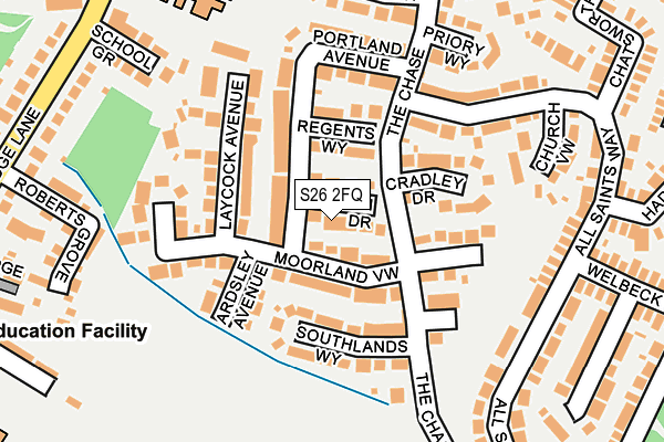 S26 2FQ map - OS OpenMap – Local (Ordnance Survey)