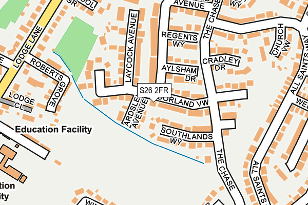 S26 2FR map - OS OpenMap – Local (Ordnance Survey)