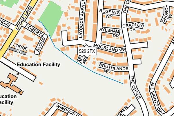 S26 2FX map - OS OpenMap – Local (Ordnance Survey)