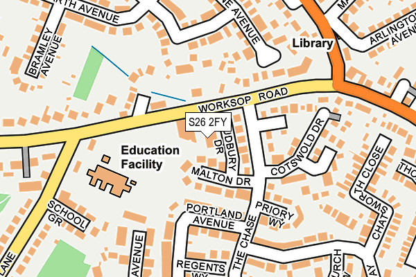 S26 2FY map - OS OpenMap – Local (Ordnance Survey)