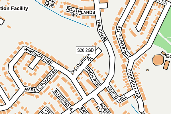S26 2GD map - OS OpenMap – Local (Ordnance Survey)