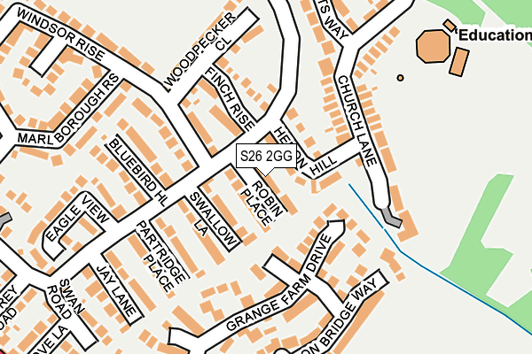 S26 2GG map - OS OpenMap – Local (Ordnance Survey)