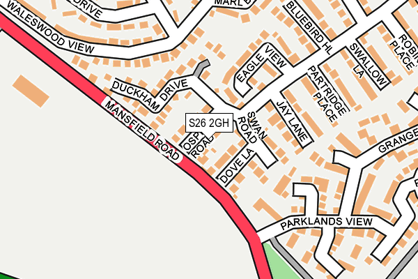 S26 2GH map - OS OpenMap – Local (Ordnance Survey)