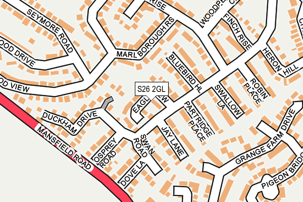 S26 2GL map - OS OpenMap – Local (Ordnance Survey)