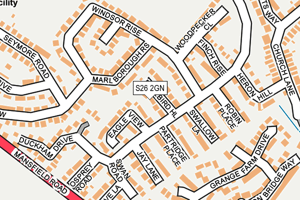 S26 2GN map - OS OpenMap – Local (Ordnance Survey)