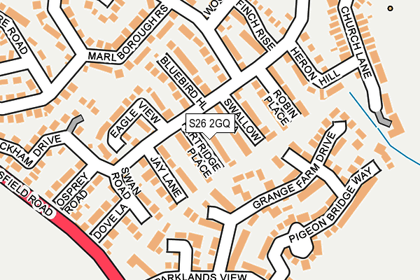 S26 2GQ map - OS OpenMap – Local (Ordnance Survey)