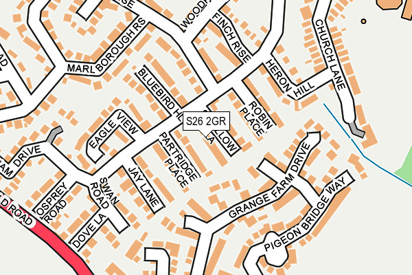 S26 2GR map - OS OpenMap – Local (Ordnance Survey)