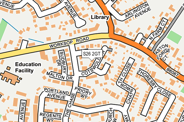 S26 2GT map - OS OpenMap – Local (Ordnance Survey)