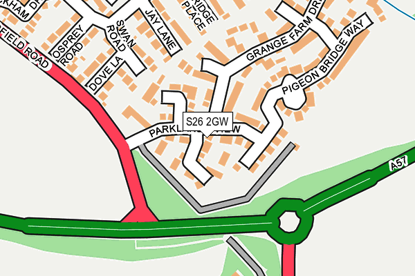 S26 2GW map - OS OpenMap – Local (Ordnance Survey)