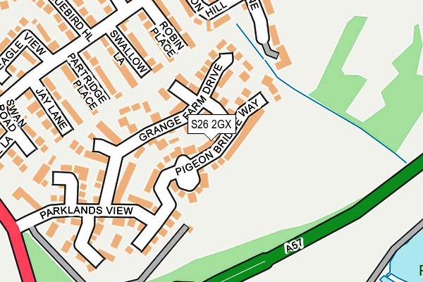 S26 2GX map - OS OpenMap – Local (Ordnance Survey)