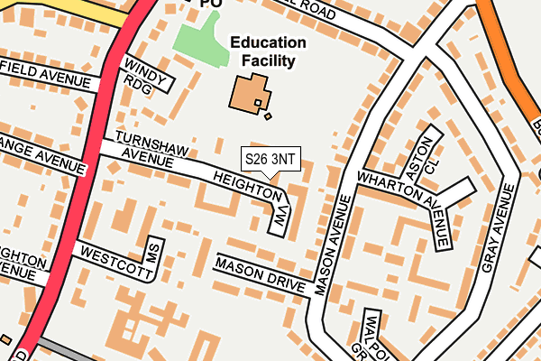 S26 3NT map - OS OpenMap – Local (Ordnance Survey)