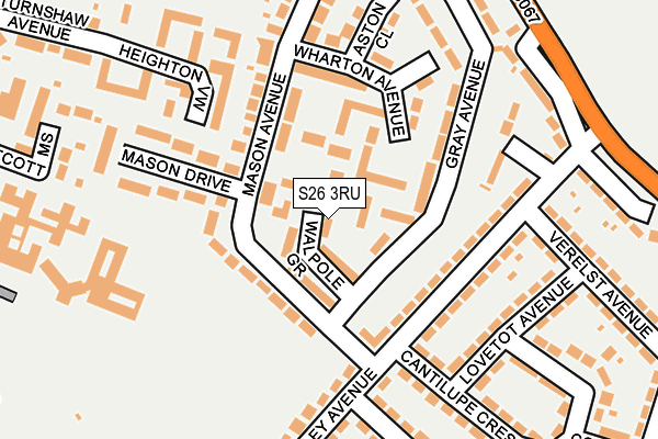 S26 3RU map - OS OpenMap – Local (Ordnance Survey)