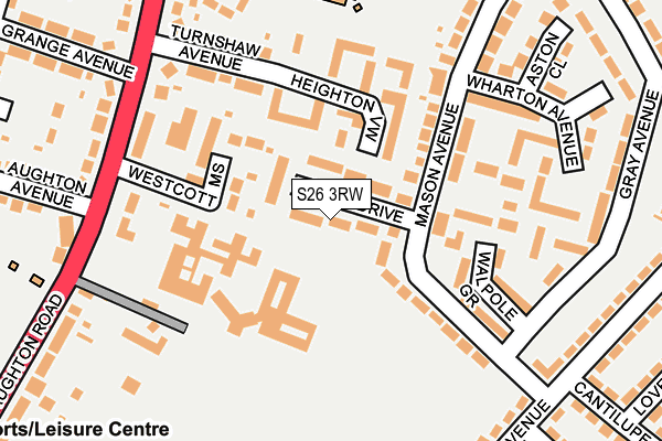 S26 3RW map - OS OpenMap – Local (Ordnance Survey)