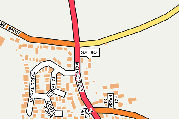 S26 3RZ map - OS OpenMap – Local (Ordnance Survey)