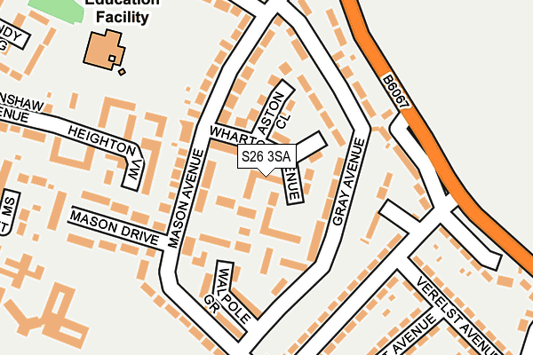 S26 3SA map - OS OpenMap – Local (Ordnance Survey)