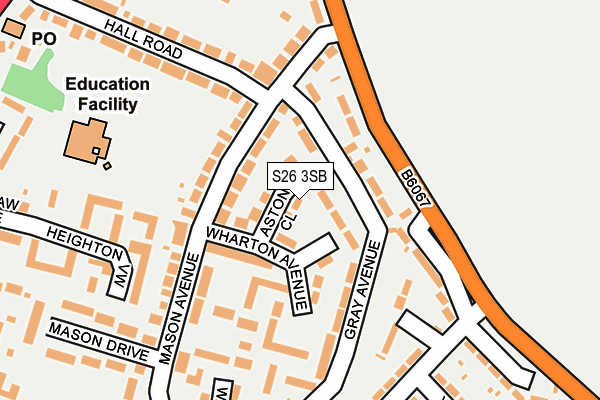S26 3SB map - OS OpenMap – Local (Ordnance Survey)