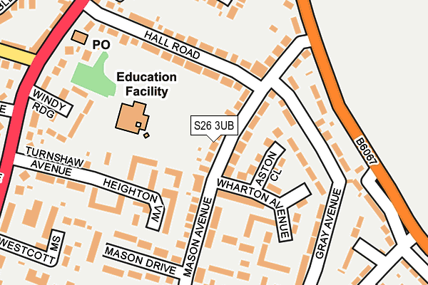 S26 3UB map - OS OpenMap – Local (Ordnance Survey)