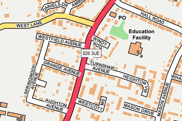 S26 3UE map - OS OpenMap – Local (Ordnance Survey)