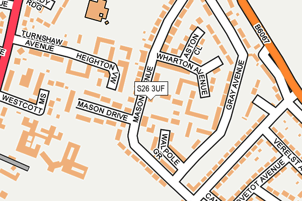S26 3UF map - OS OpenMap – Local (Ordnance Survey)