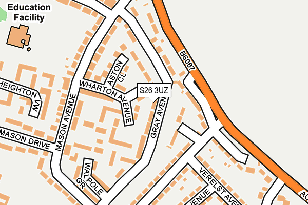 S26 3UZ map - OS OpenMap – Local (Ordnance Survey)