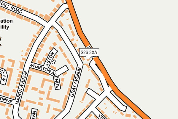 S26 3XA map - OS OpenMap – Local (Ordnance Survey)