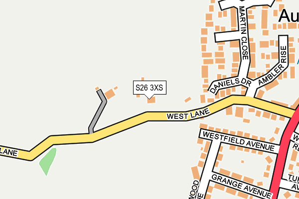 S26 3XS map - OS OpenMap – Local (Ordnance Survey)