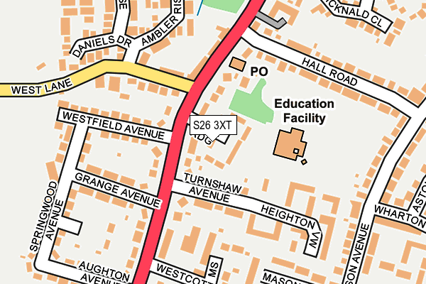 S26 3XT map - OS OpenMap – Local (Ordnance Survey)