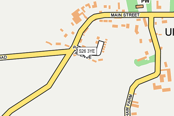 S26 3YE map - OS OpenMap – Local (Ordnance Survey)