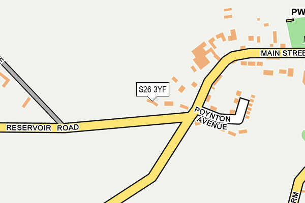 S26 3YF map - OS OpenMap – Local (Ordnance Survey)