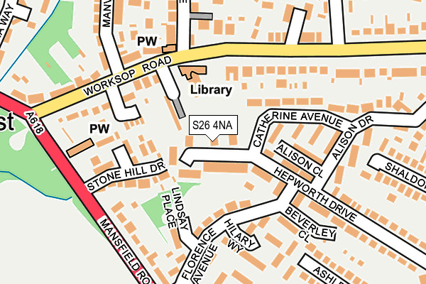 S26 4NA map - OS OpenMap – Local (Ordnance Survey)