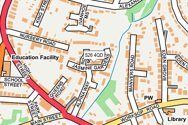 S26 4QD map - OS OpenMap – Local (Ordnance Survey)