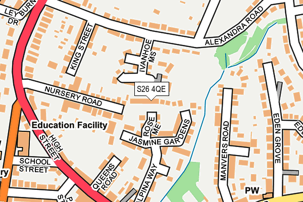 S26 4QE map - OS OpenMap – Local (Ordnance Survey)