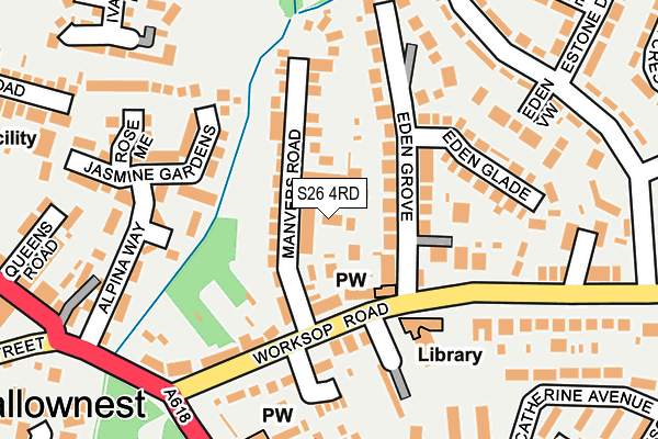 S26 4RD map - OS OpenMap – Local (Ordnance Survey)