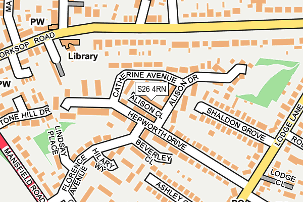 S26 4RN map - OS OpenMap – Local (Ordnance Survey)