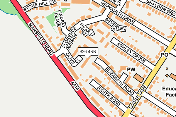 S26 4RR map - OS OpenMap – Local (Ordnance Survey)