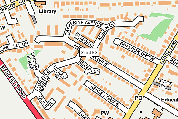 S26 4RS map - OS OpenMap – Local (Ordnance Survey)