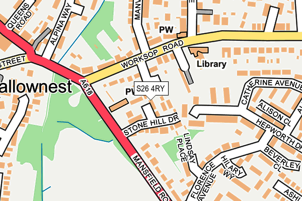 S26 4RY map - OS OpenMap – Local (Ordnance Survey)