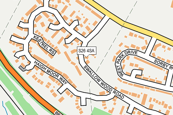 S26 4SA map - OS OpenMap – Local (Ordnance Survey)