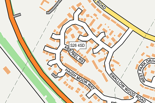 S26 4SD map - OS OpenMap – Local (Ordnance Survey)