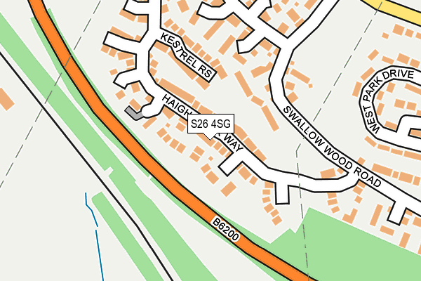 S26 4SG map - OS OpenMap – Local (Ordnance Survey)