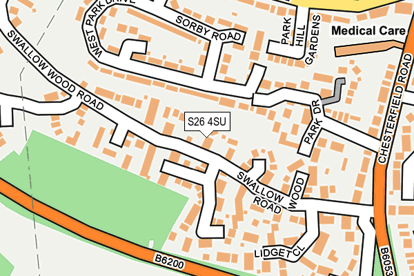 S26 4SU map - OS OpenMap – Local (Ordnance Survey)