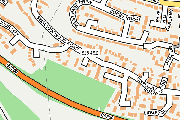 S26 4SZ map - OS OpenMap – Local (Ordnance Survey)