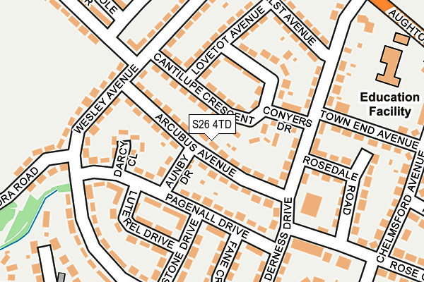 S26 4TD map - OS OpenMap – Local (Ordnance Survey)