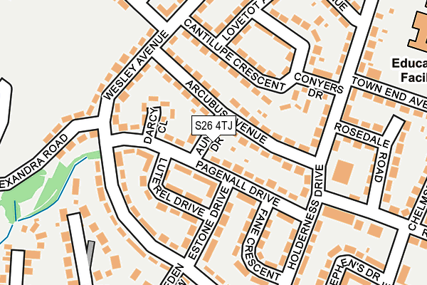 S26 4TJ map - OS OpenMap – Local (Ordnance Survey)